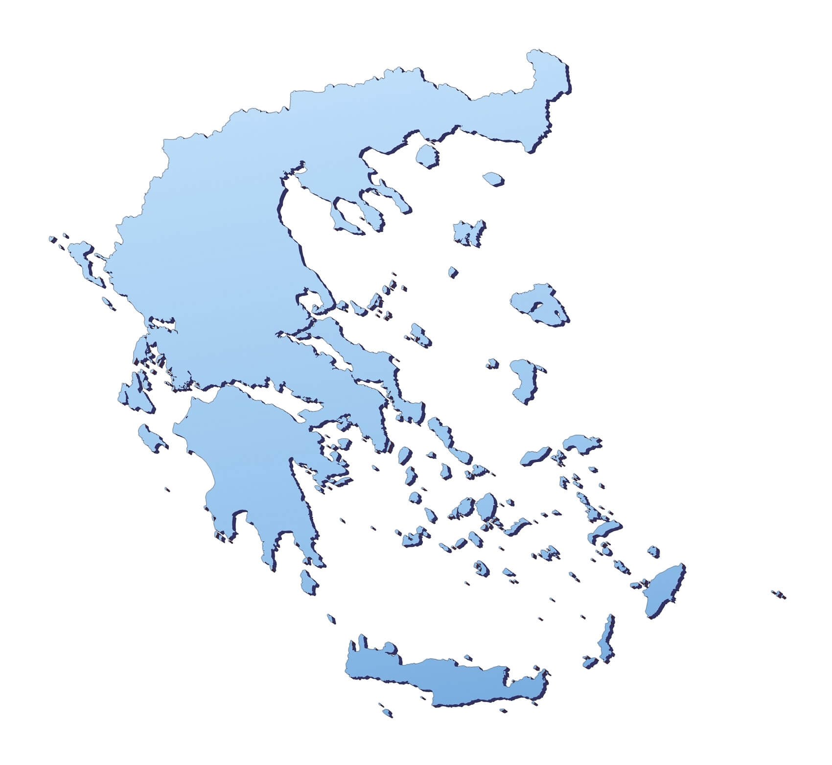 Greece Map Light Blue